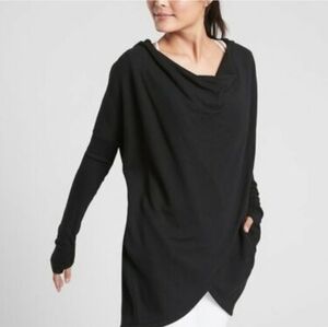 Athleta Purana Wrap Sweatshirt Black Size XL